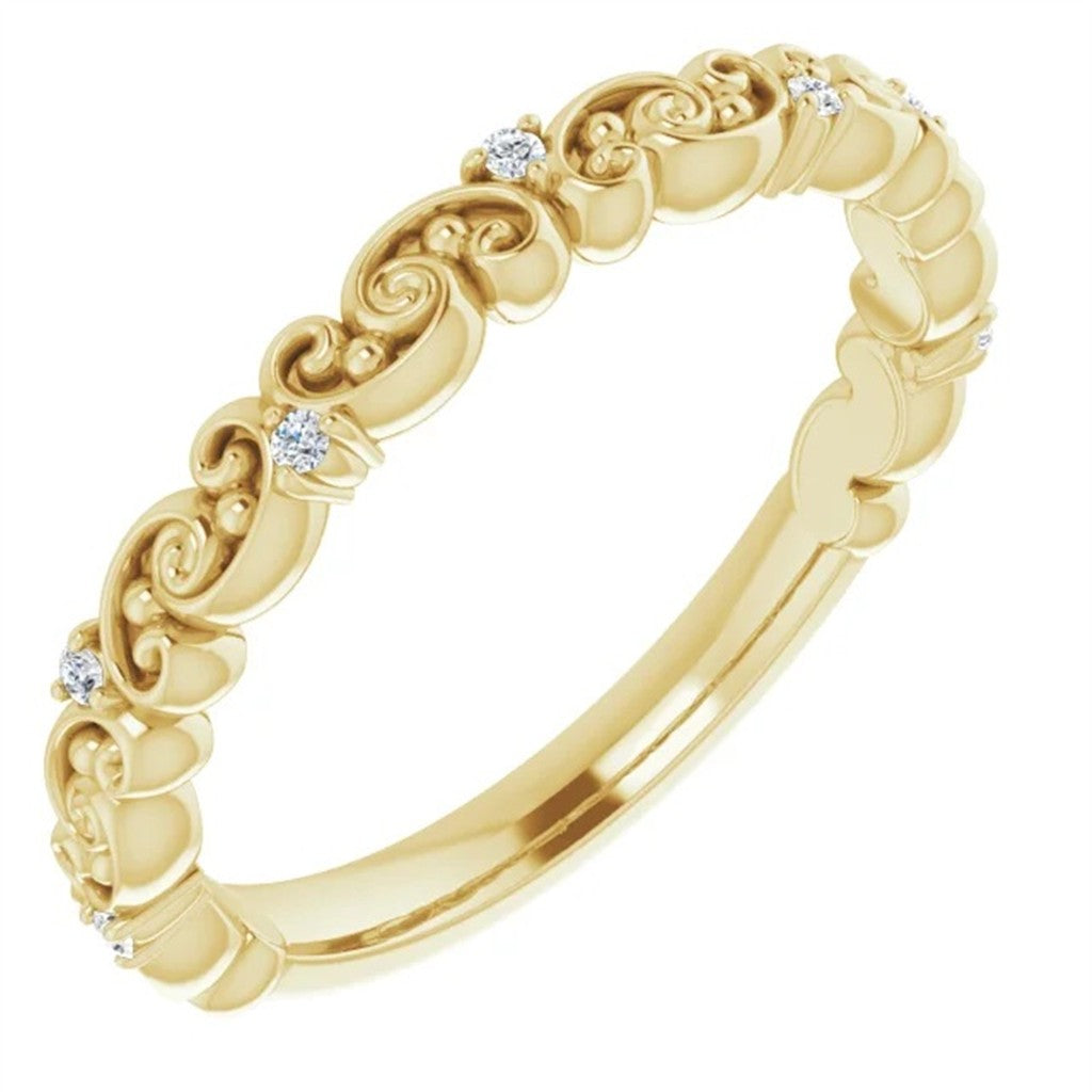 1/2 Anniversary Style Diamond Wedding Band 14 Karat Gold Yellow with Diamonds size 7