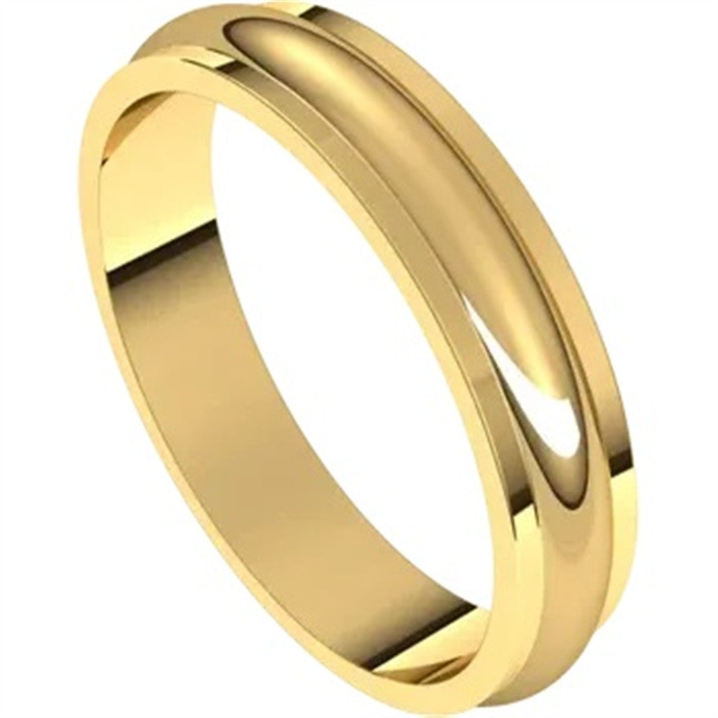 Solid Style Wedding Band Alloy Yellow 4mm wide size 11