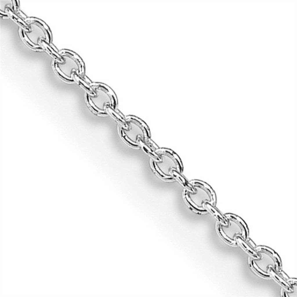 White Sterling Silver 1.25 MM Cable Chain 16" Long