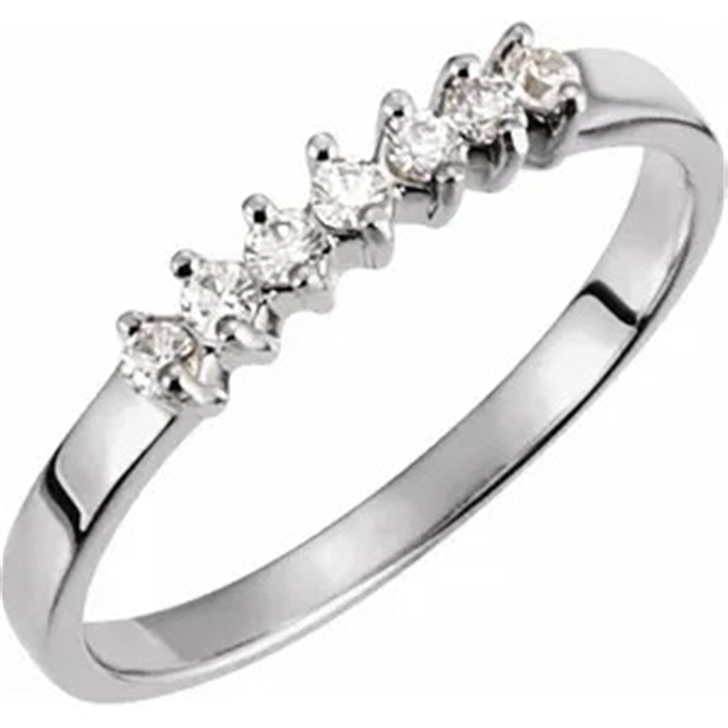 1/2 Anniversary Style Diamond Wedding Band 14 Karat Gold White with Diamonds & Diamonds Accent size 5.75