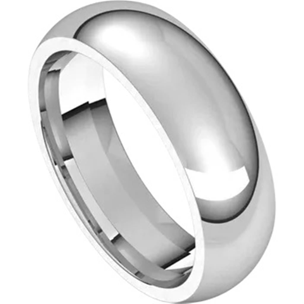 Straight Solid Wedding Band Prec Metal Womens 5 mm wide 14 Karat Gold White Size 7