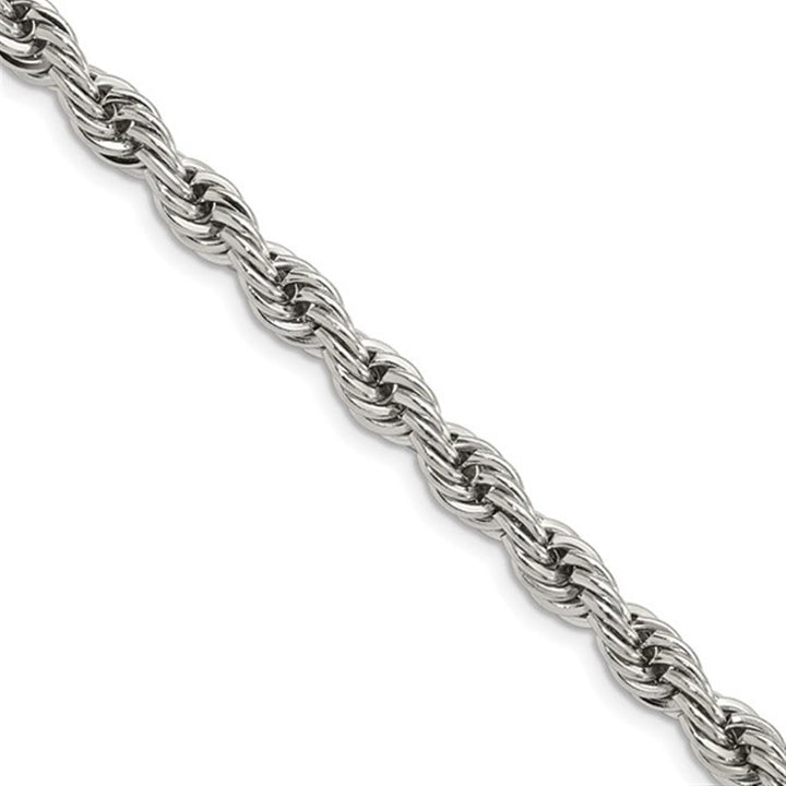 White Stainless Steel 6 MM Rope Chain 24" Long
