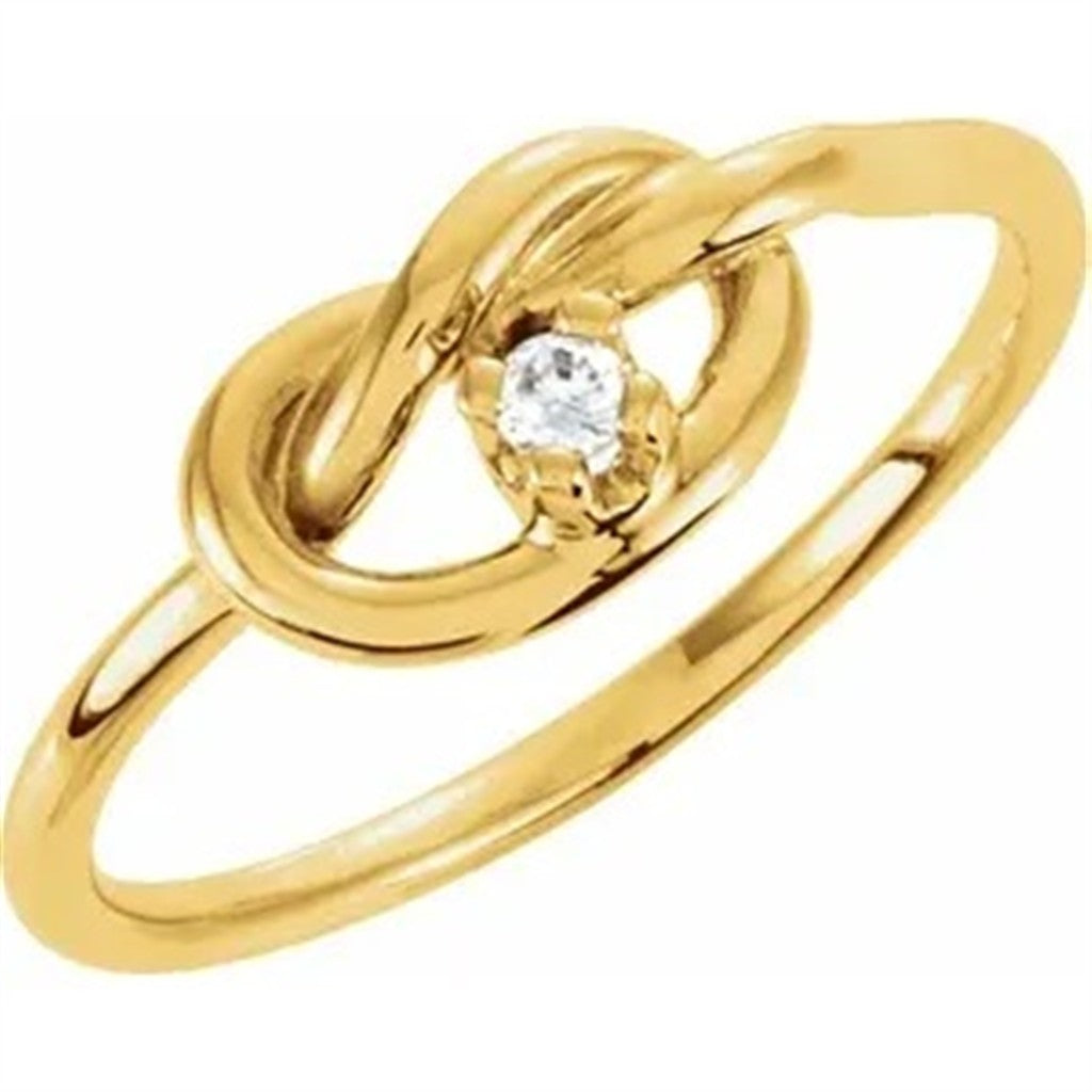 The Knot Ring 14KT Yellow Gold with Diamond Size 6