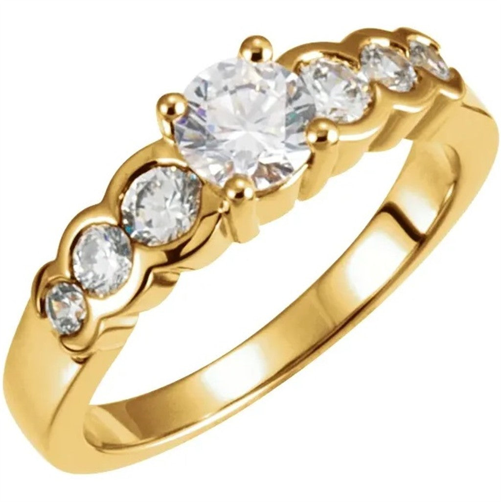 Contemporary Style Diamond Engagement Ring 14 Karat Gold White
(Center Stone Not Included)