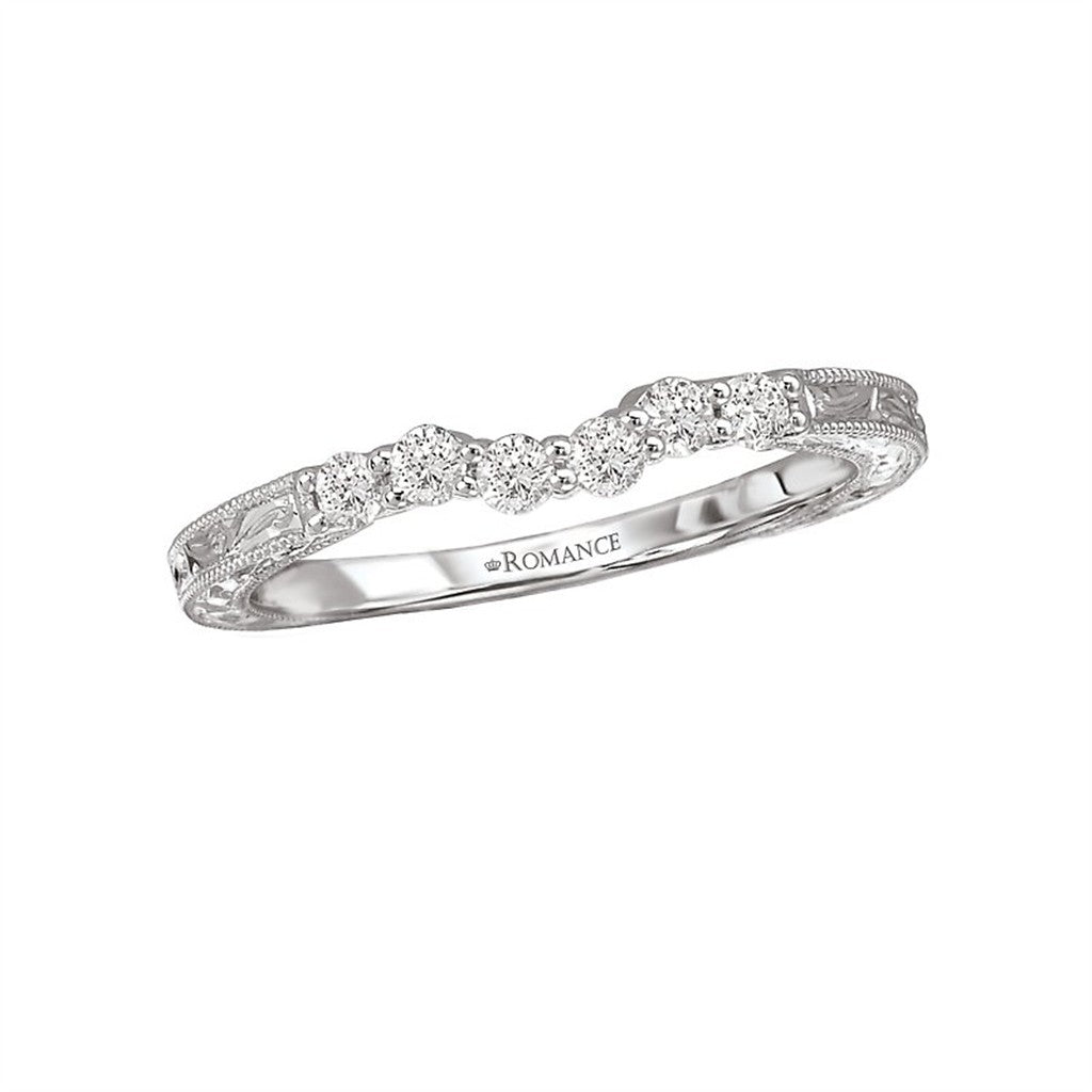 Stack-Able Style Diamond Wedding Band Alloy White size 6