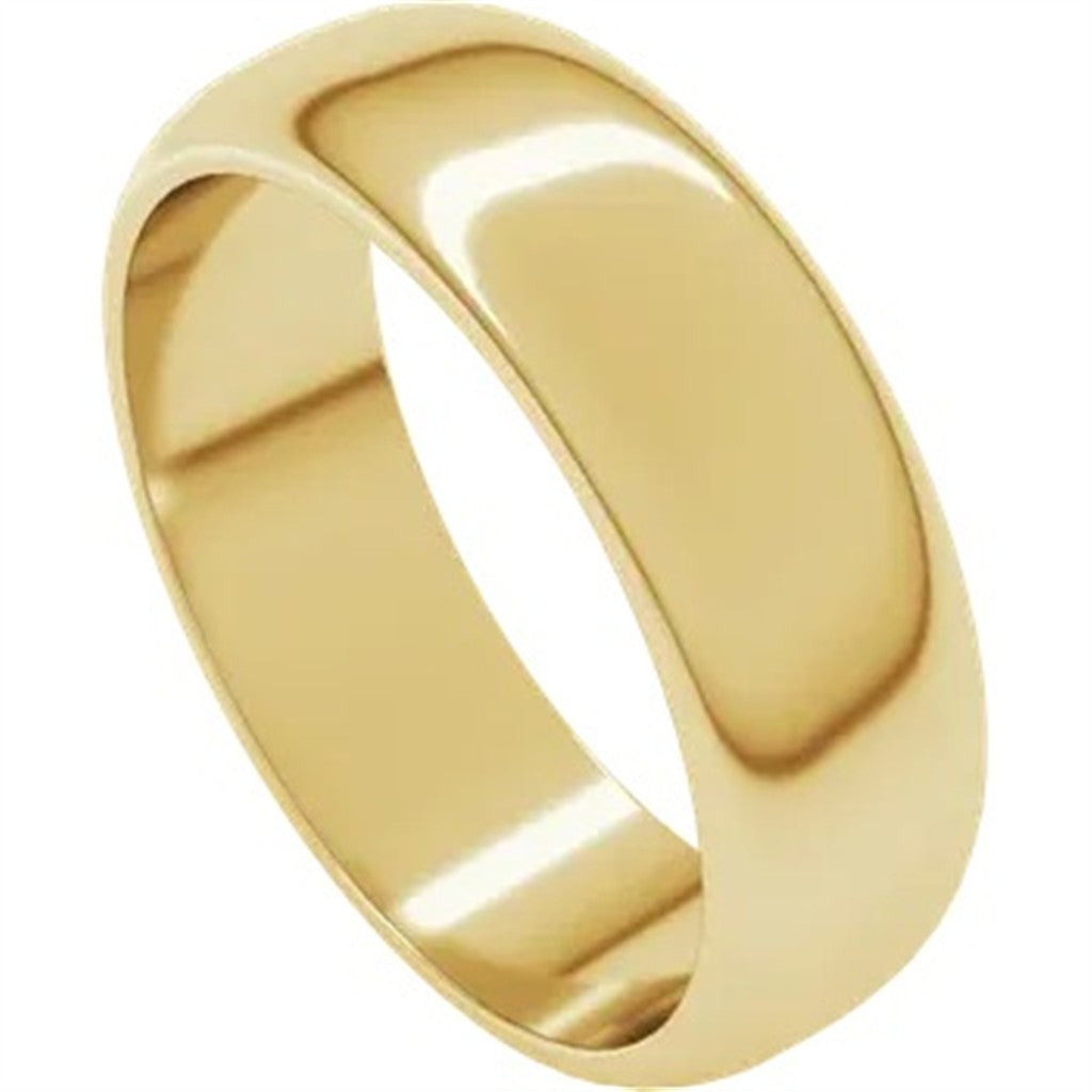 Straight Solid Style Wedding Band 14 Karat Gold Yellow 5.75mm wide size 10.75
