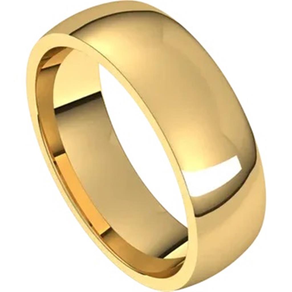 Straight Solid Style Wedding Band Alloy Yellow 6mm wide size 11