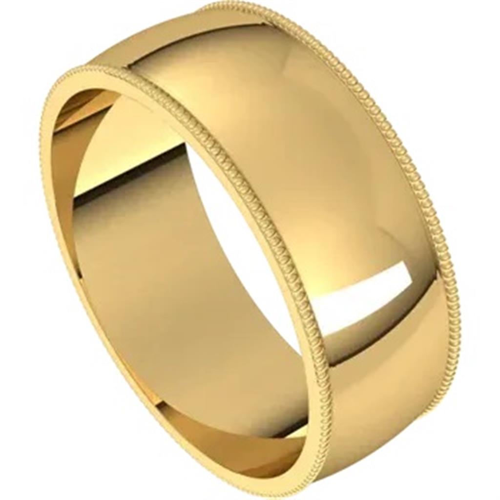 Straight Solid Style Wedding Band Alloy Yellow 7mm wide size 11