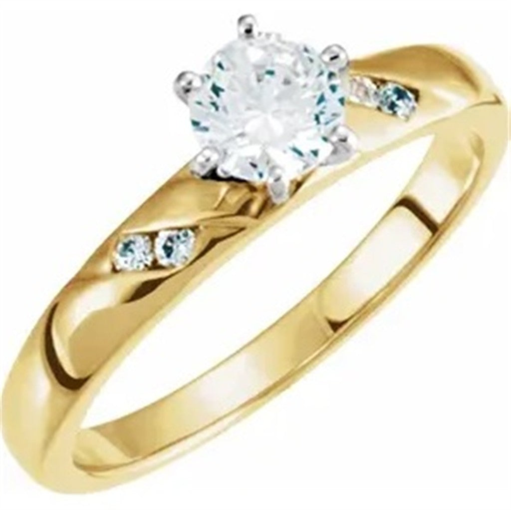 Tiffany Style Diamond Engagement Ring14 Karat Gold Yellow
