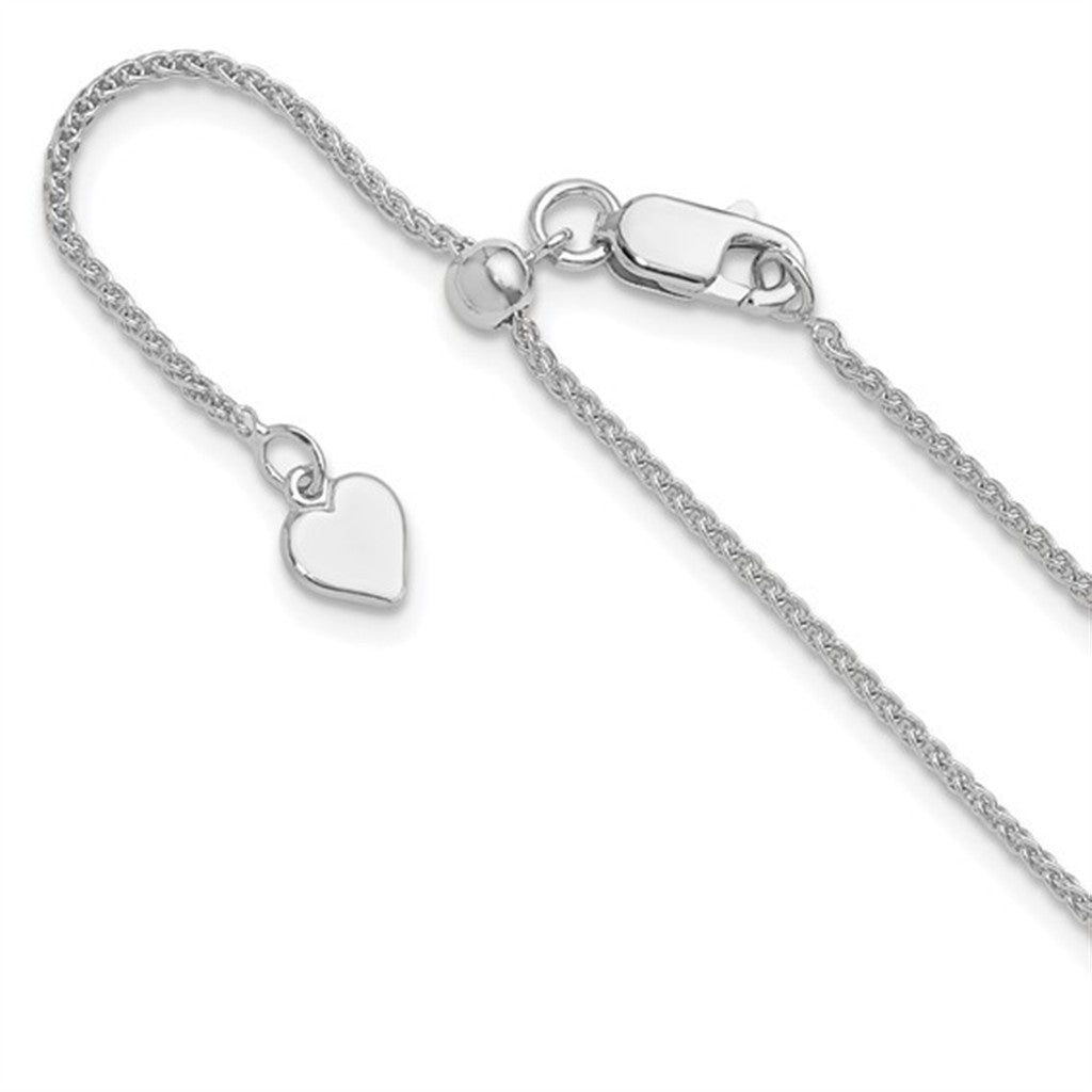 White Sterling Silver 1.3 MM Spiga Chain 30" Long