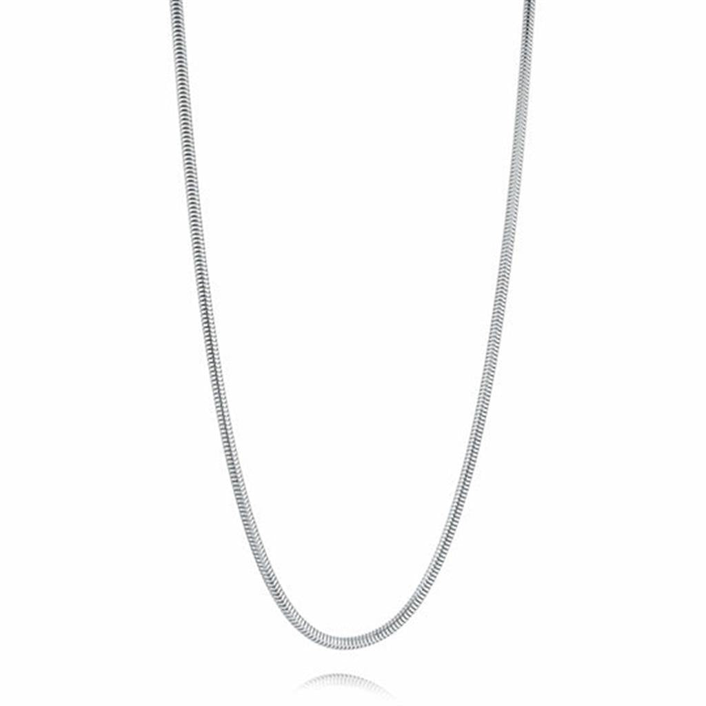 White Stainless Steel 2.5 MM Snake Chain 22" Long