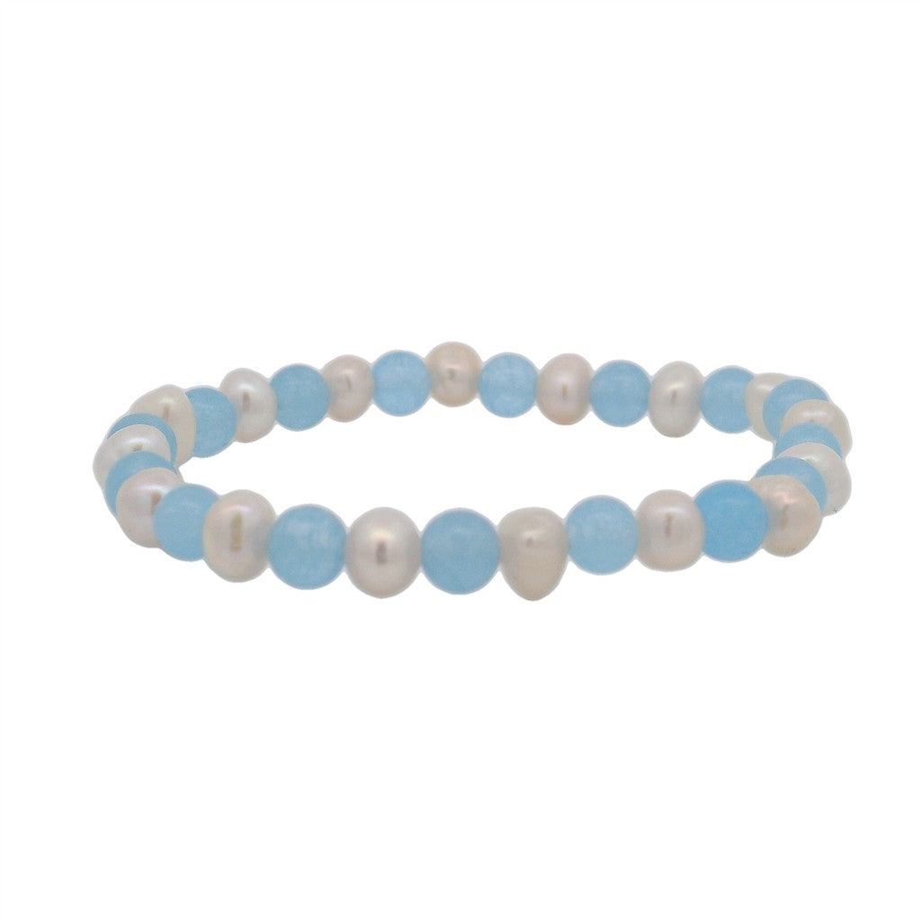 Fresh Water Pearl Bracelet Elastic 5" Long