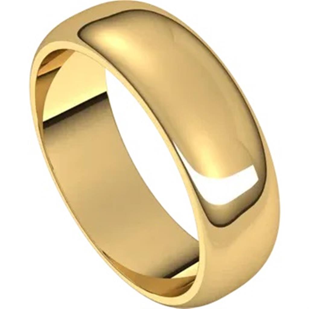 Straight Solid Wedding Band Prec Metal Womens 14 Karat Gold Yellow Size 7