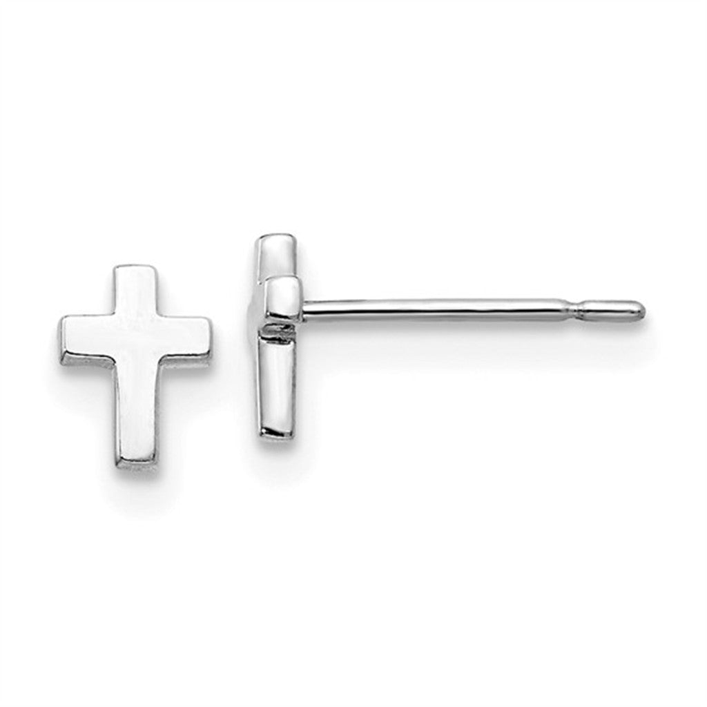 Stud Precious Metal Earrings 14 KT White