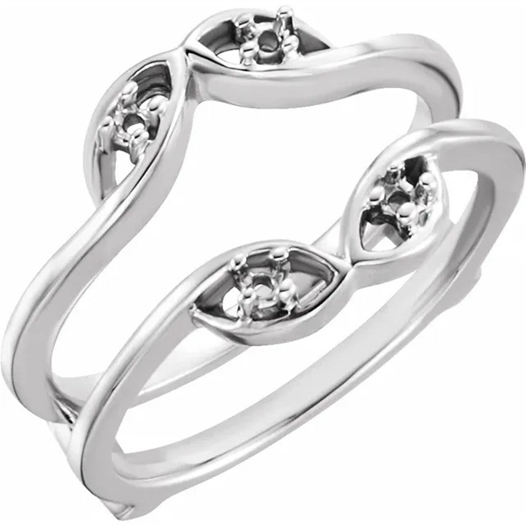 Shadow Style Diamond Wedding Band Base Metal White with Diamonds size 6.25