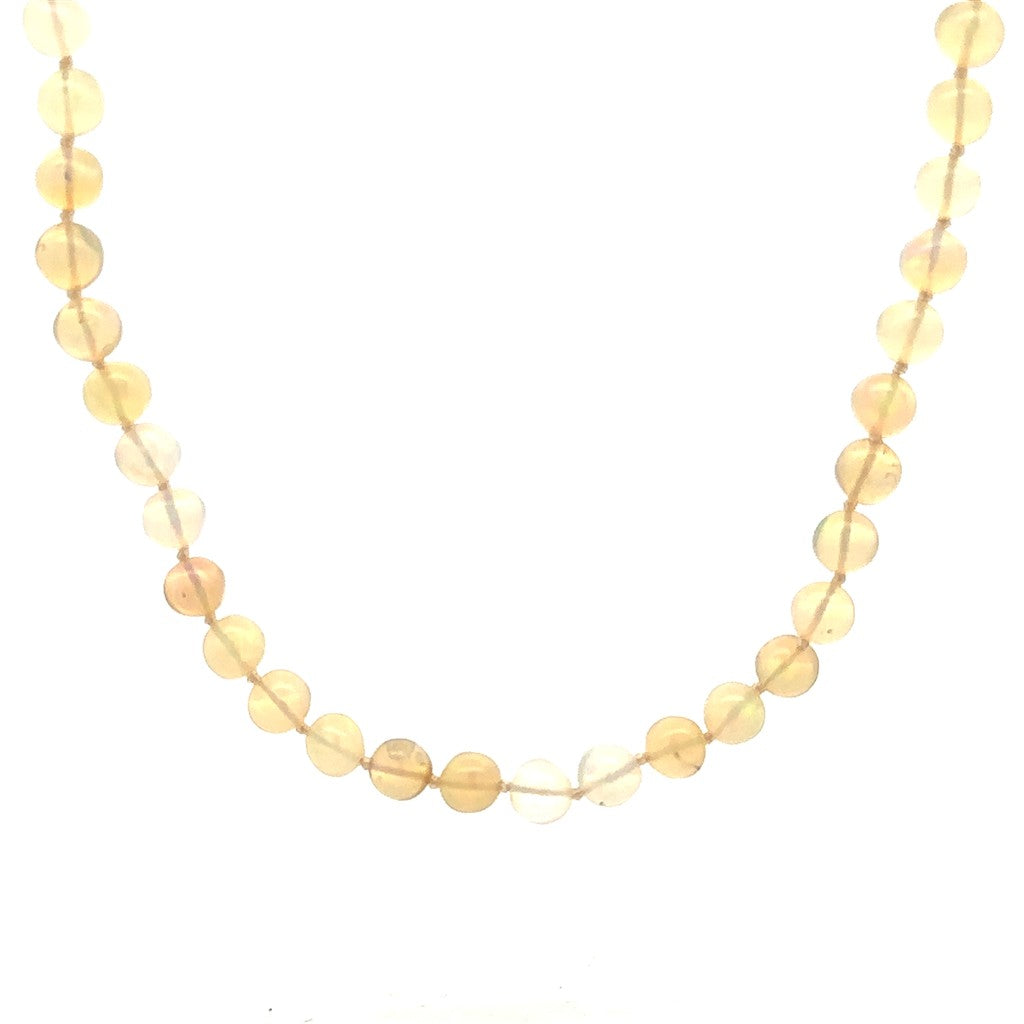 Opal Strand Necklace With a 14 Karat Gold Clasp 18" Long