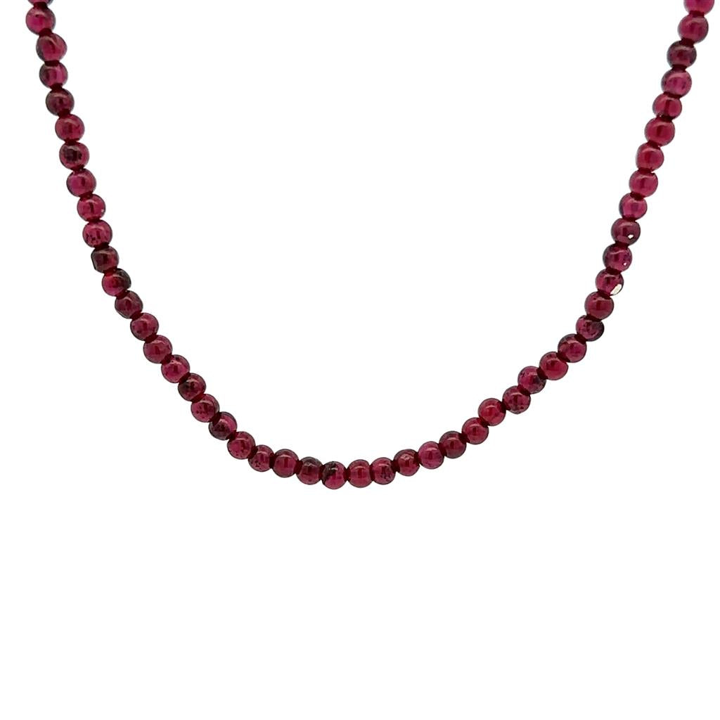 Garnet Mozambique Strand Necklace With a .925 Clasp 17.5" Long