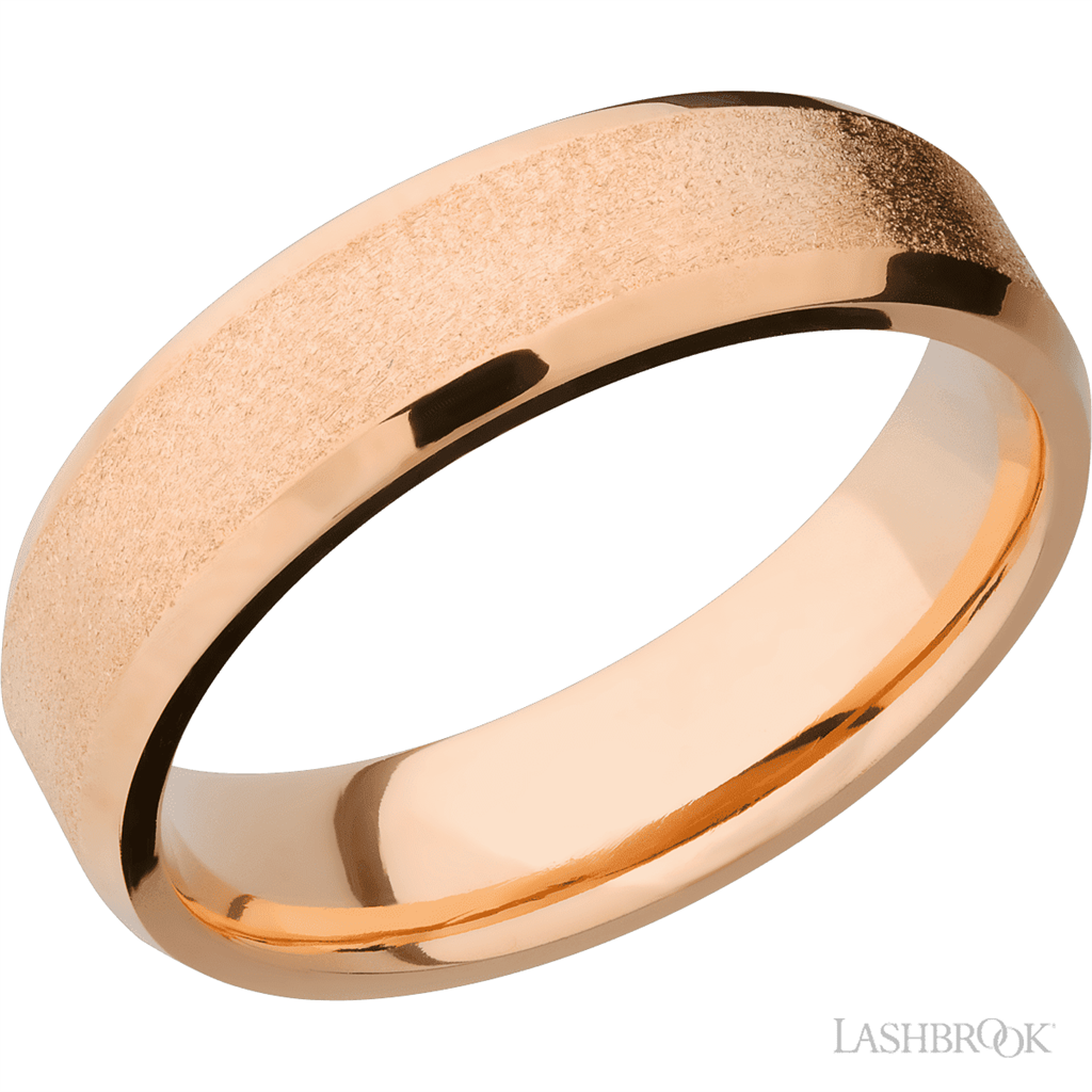 Straight Solid Style Wedding Band 14 Karat Gold Rose 6mm wide size 10