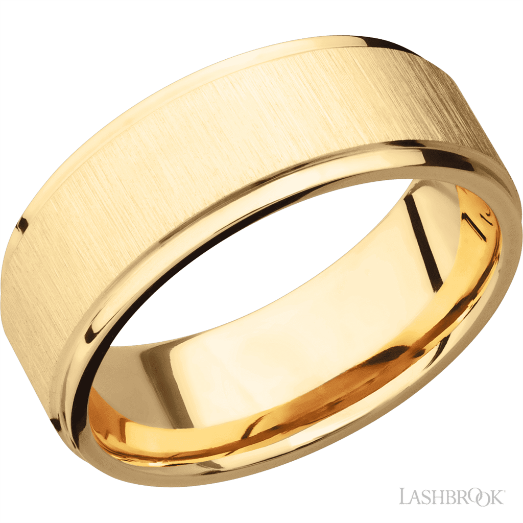 Straight Solid Style Wedding Band 14 Karat Gold Yellow 8mm wide size 10