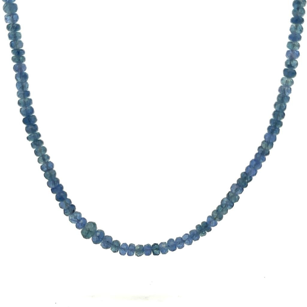 Sapphire Strand Necklace With a Gold Filled Clasp 18" Long