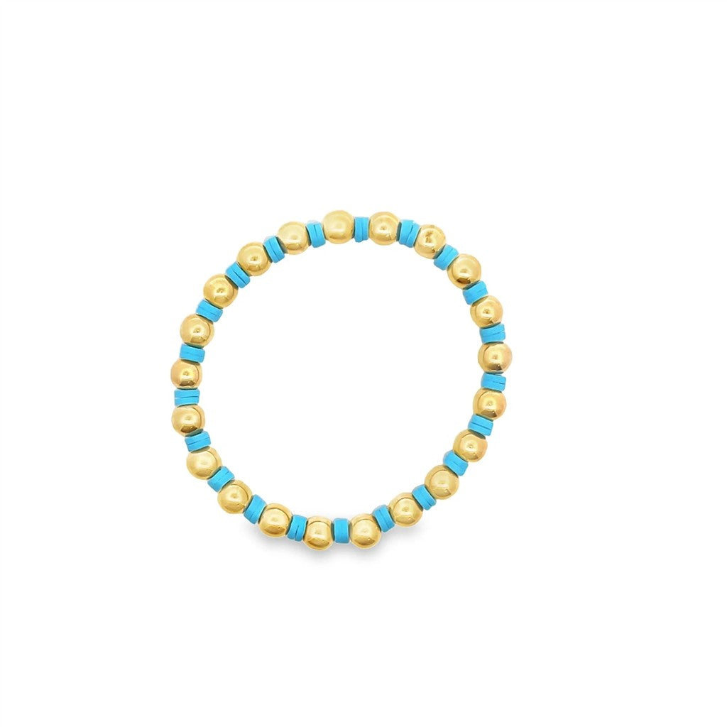 Gemstone Bead Stretch Bracelet 6.5" Long