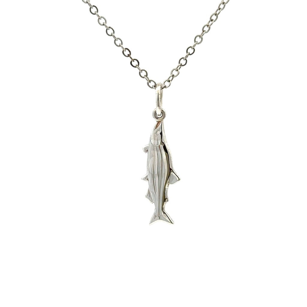 Drop Style Salmon Pendant/ Charm Sterling Silver