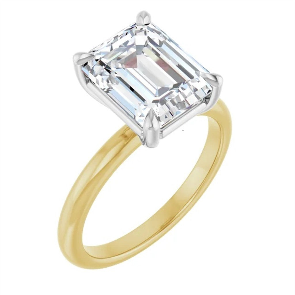 2.25 CT Radiant Lab Diamond 14KT Gold Two Tone Solitaire Ring