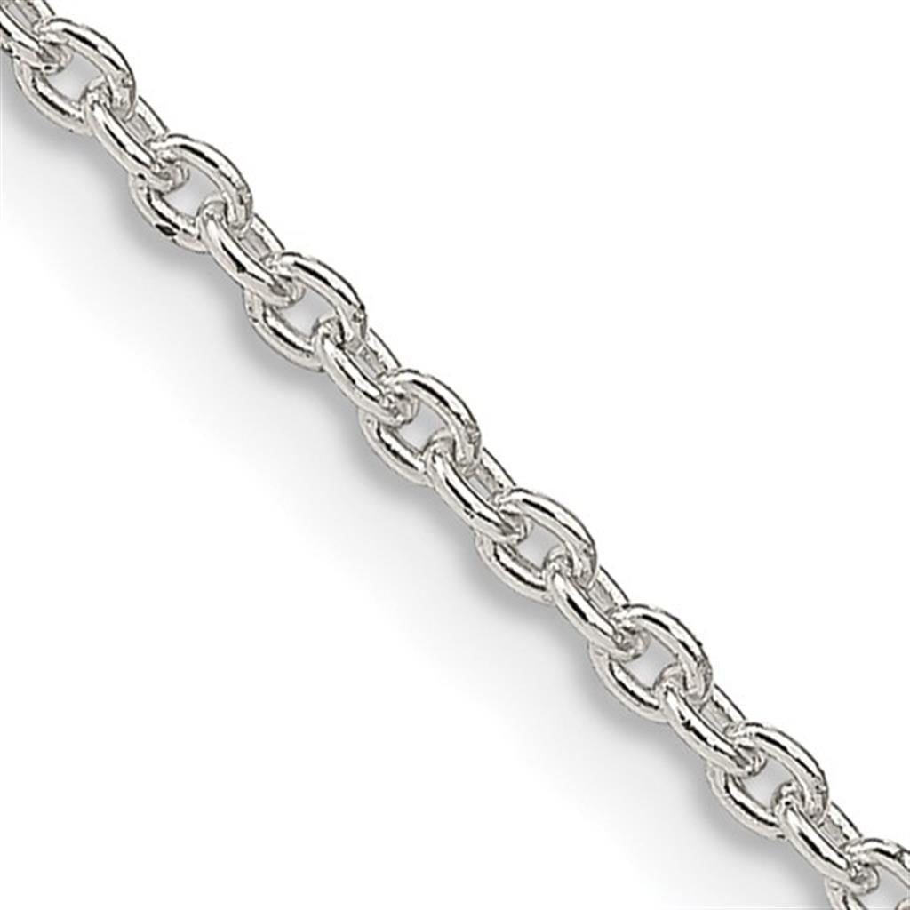 White .925 1.95 MM Cable Chain 16" Long