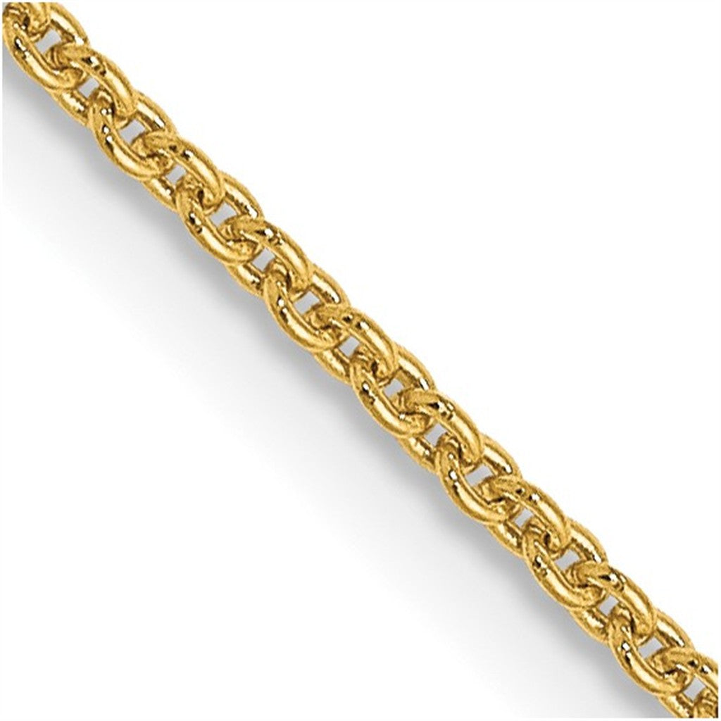 Cable Link Chain 14 Karat Gold Yellow 1.1 MM Wide 18' In Length