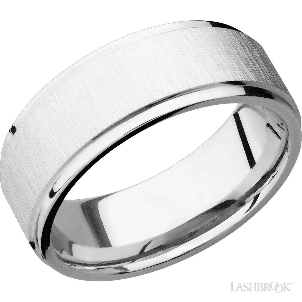 Straight Solid Style Wedding Band 14 Karat Gold White 8mm wide size 10