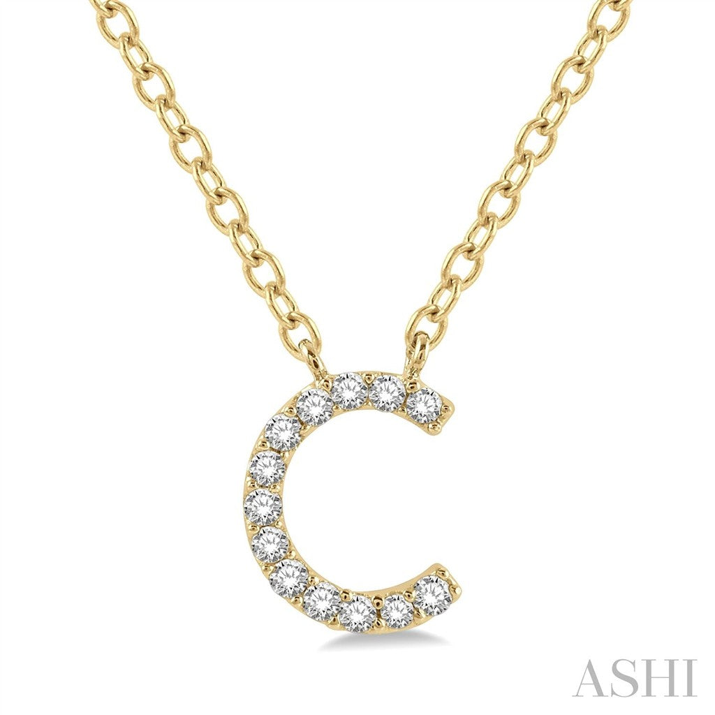 Initial Y Style Necklace 10 Karat Gold Yellow With Diamonds 18" Long