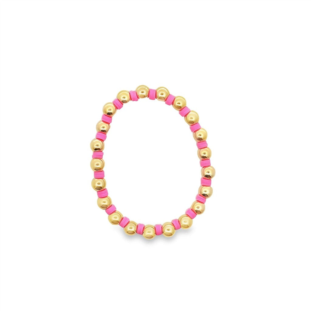Gemstone Bead Stretch Bracelet 6.5" Long