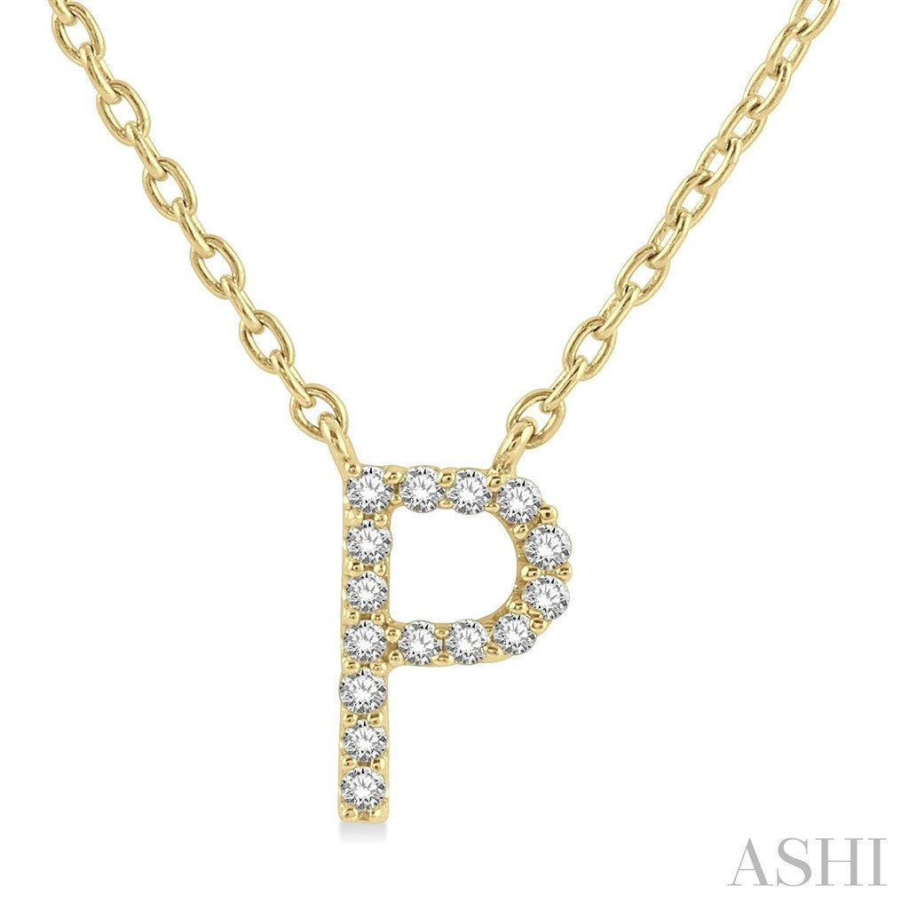 Initial Y Style Necklace 10 Karat Gold Yellow With Diamonds 18" Long