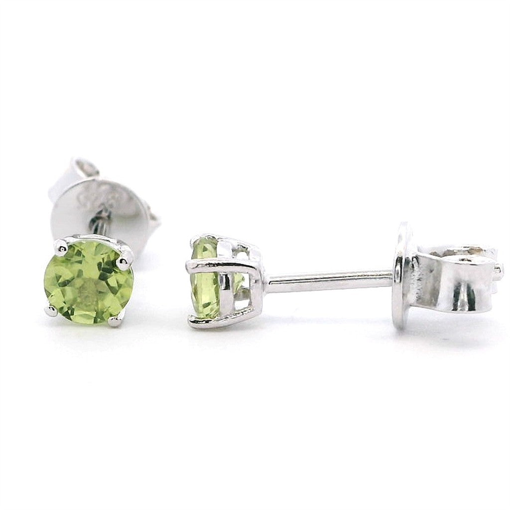 Sterling Silver Earrings With Colored Stone