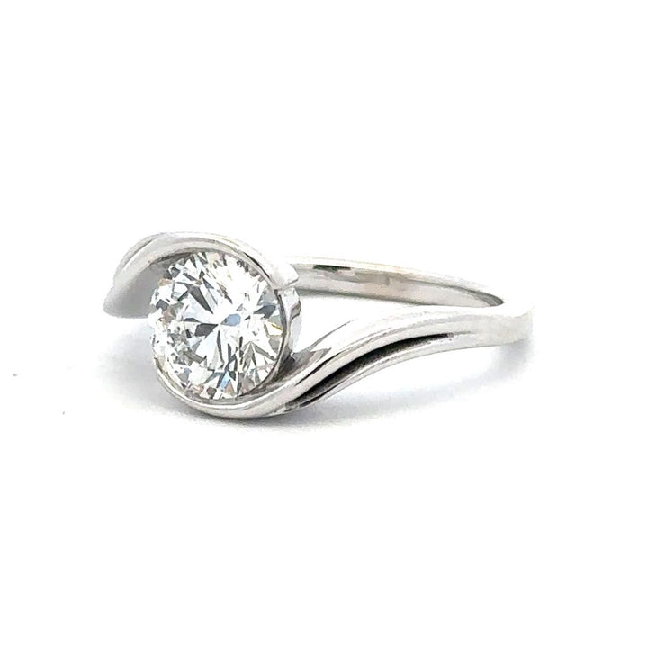 Bypass Style Lab Diamond Engagement Ring14 KT White