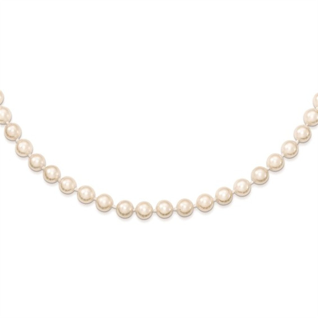 Single Strand Knotted Pearl Strand Necklace 18" Long with AKC Round Akoya Pearl