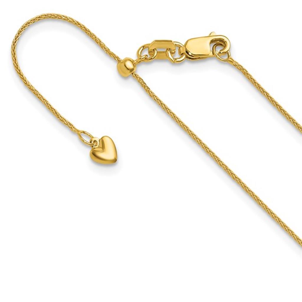 Cable Adj Link Chain 14 Karat Gold Yellow 0.85 MM Wide 22' In Length