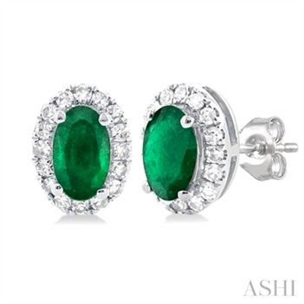 Precious Metal Earrings With Colored Stones