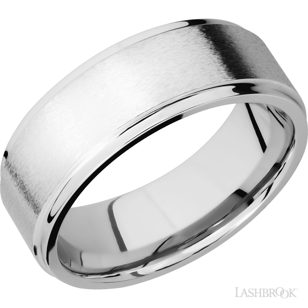 Straight Solid Style Wedding Band 14 Karat Gold White 8mm wide size 10