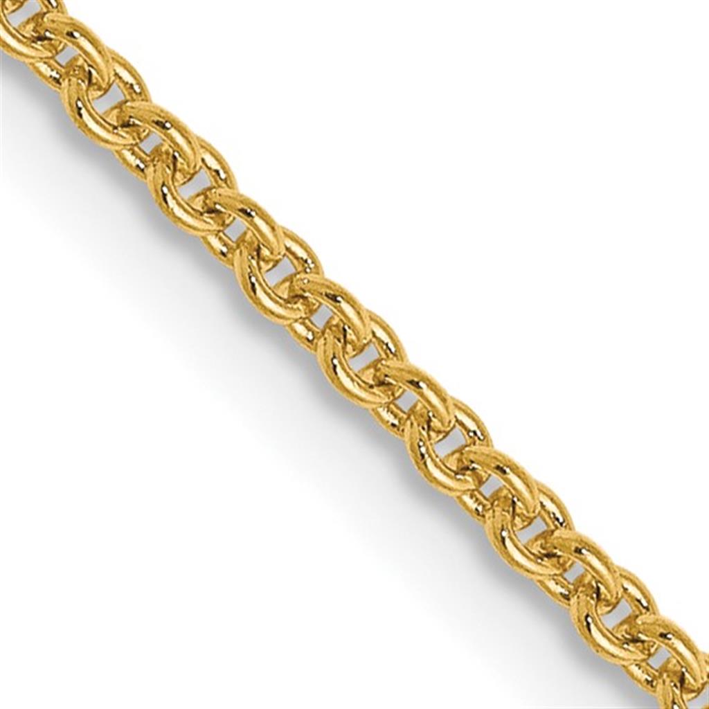 Cable Link Chain 14 KT Yellow 1.4 MM Wide 24' In Length