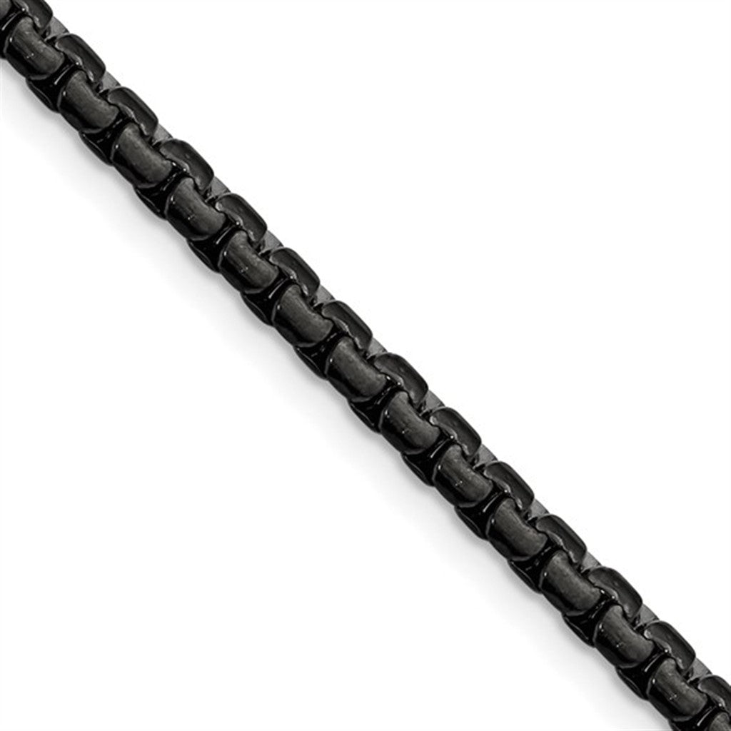 Black IP Stainless Steel 5 MM Curb Chain 20" Long
