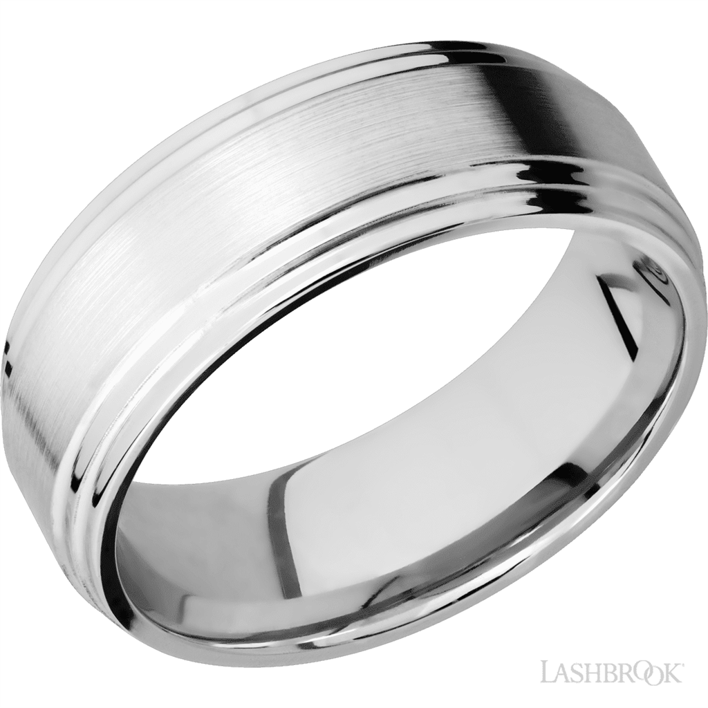 Straight Solid Style Wedding Band 14 Karat Gold White 8mm wide size 10