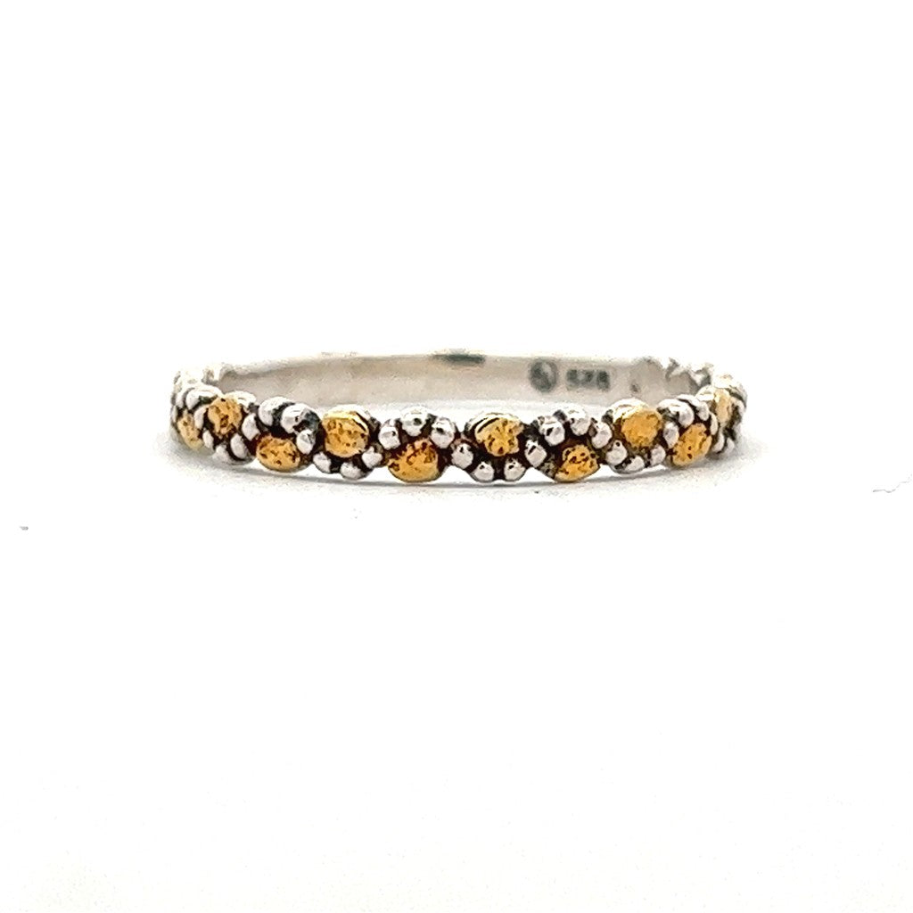 Alaskana Gold Nugget Ring Sterling Silver Size 8