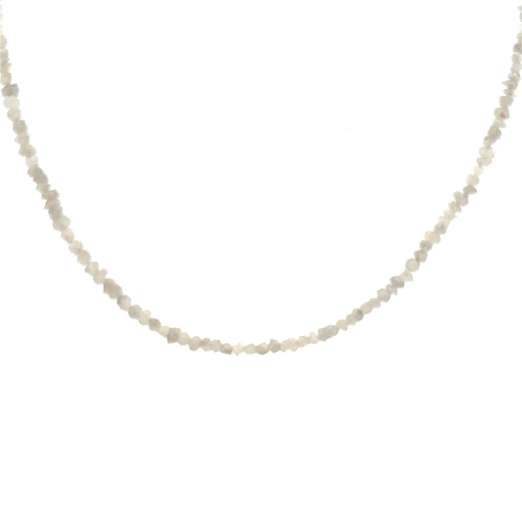 Diamond Raw Continual Necklace With a 14 Karat Gold Clasp 17" Long