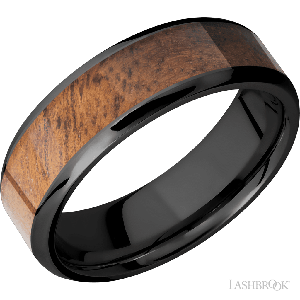 Black Zirconium Alternative Metal Ring 7mm wide Koa REMOVE Size 12