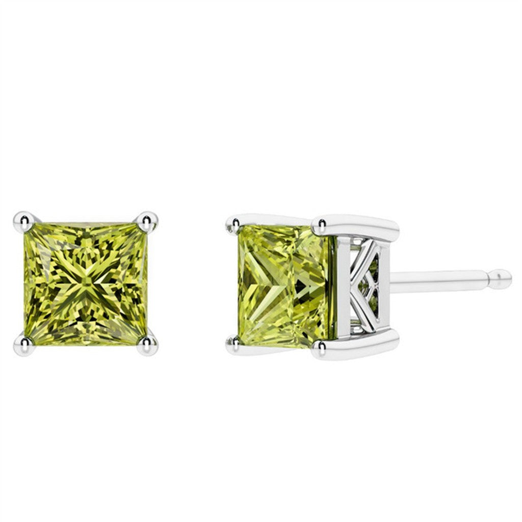 Sterling Silver Earrings With Colored Stone