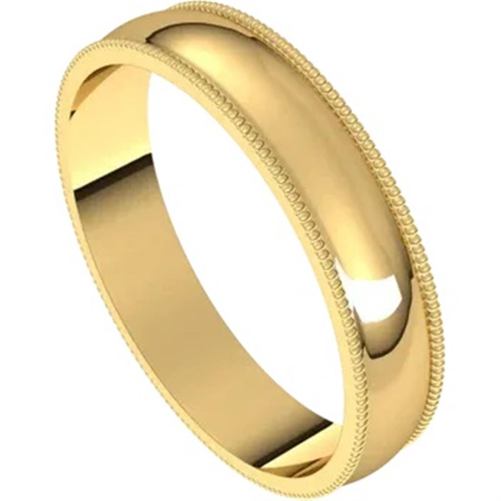Straight Solid Style Wedding Band Alloy Yellow 4mm wide size 11