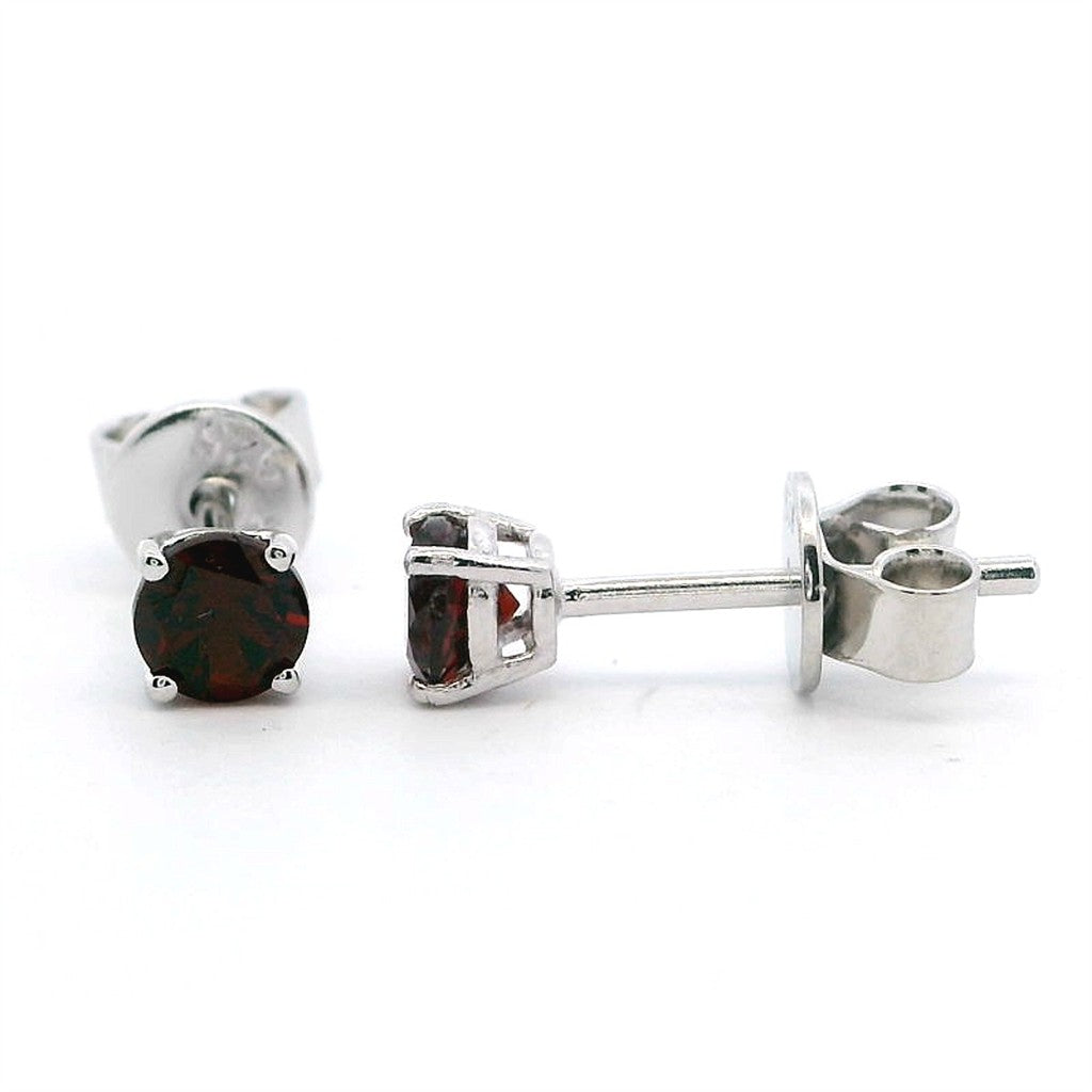 Sterling Silver Earrings With Colored Stone