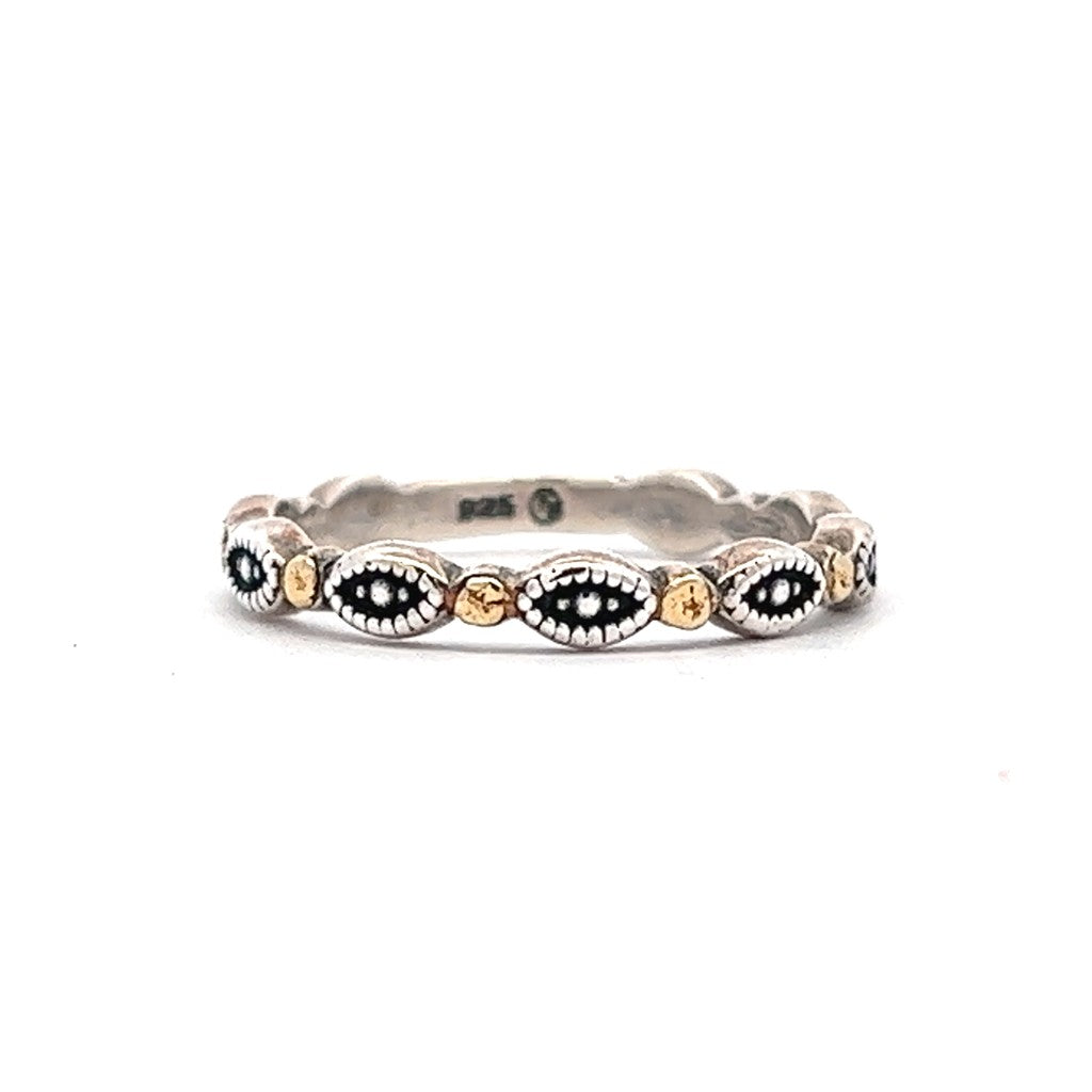 Stack-Able Ring Sterling Silver & Alaskan Gold Nugget Size 6