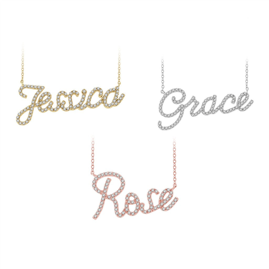 Eleanor In Line Necklace 10 Karat Gold Yellow With Diamond 18" Long